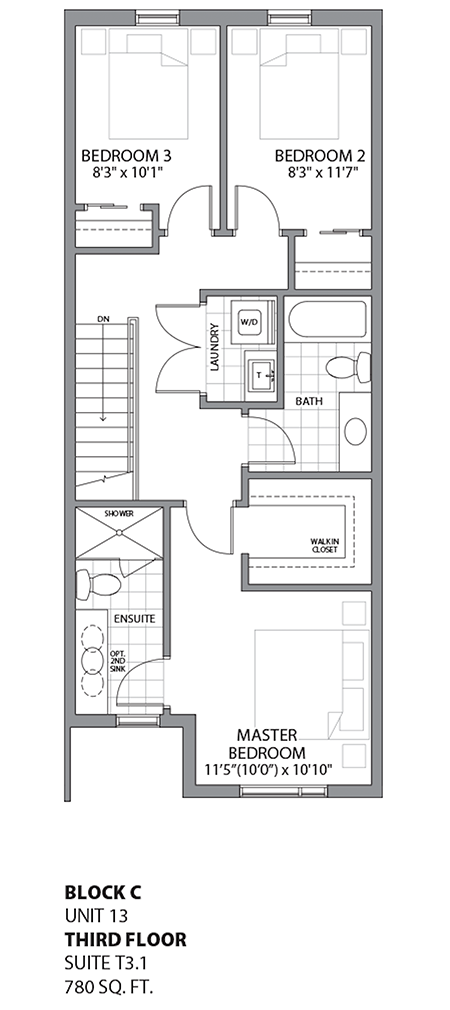 Floorplan - UNIT 13 - unit13-Third Floor