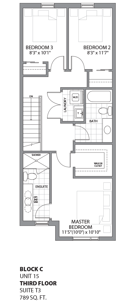 Floorplan - UNIT 15 - unit15-Third Floor