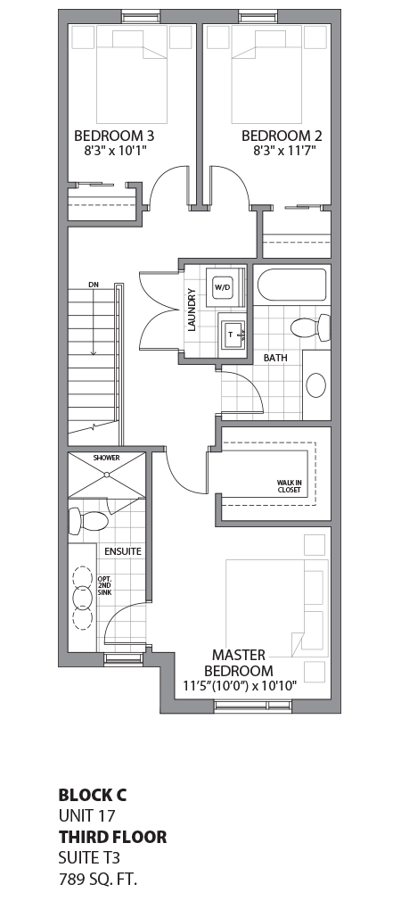 Floorplan - UNIT 17 - unit17-Third Floor