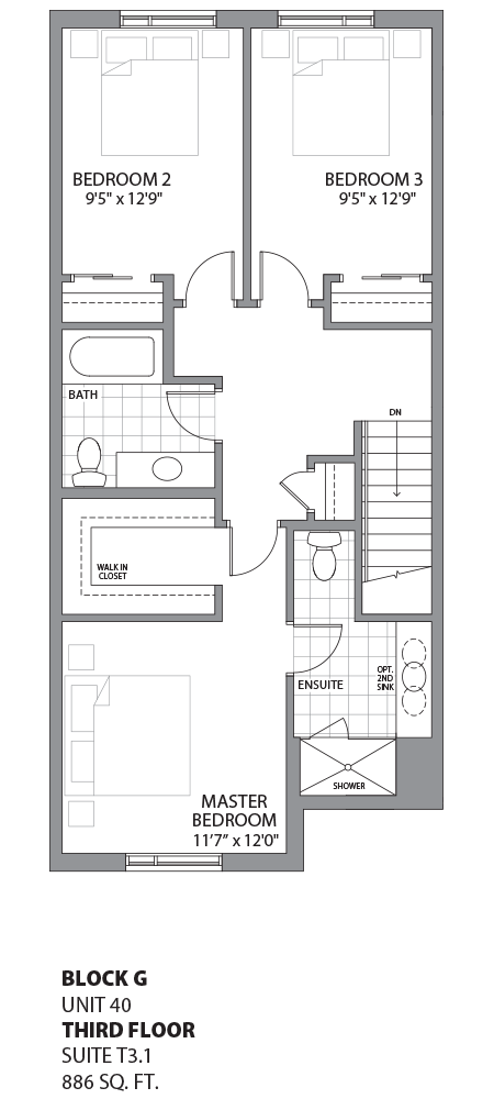 Floorplan - UNIT 40 - unit40-Third Floor