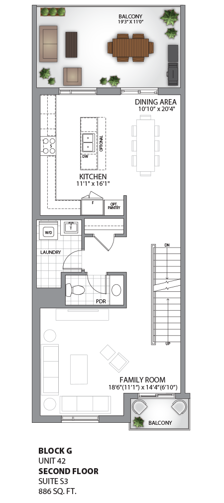 Floorplan - UNIT 42 - Second Floor