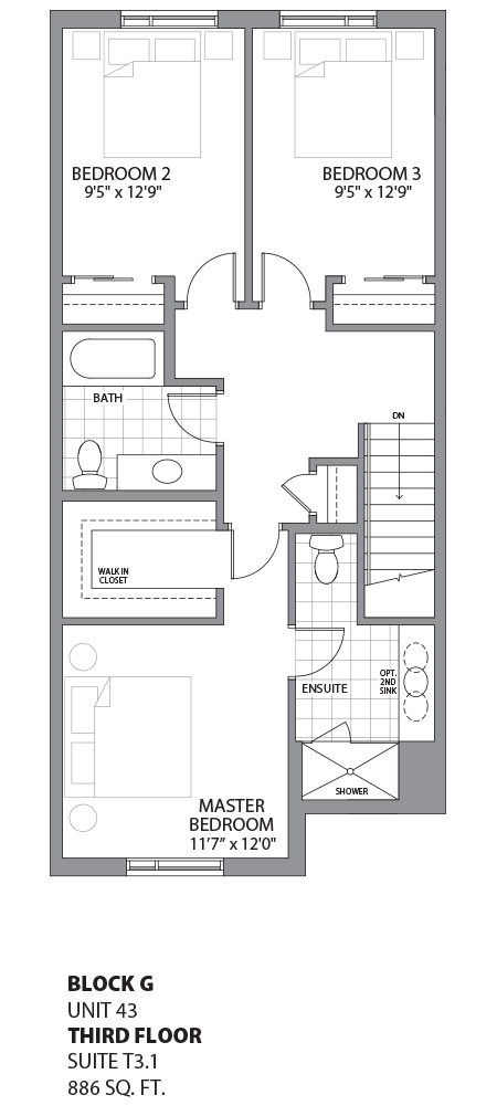 Floorplan - UNIT 43 - unit43-Third Floor