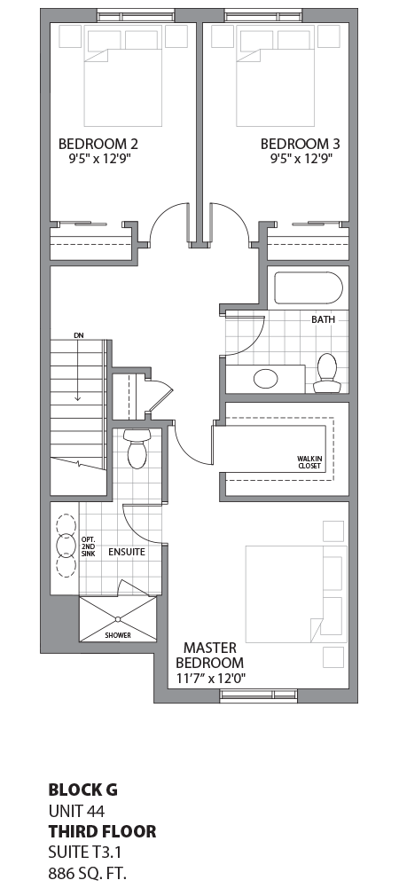 Floorplan - UNIT 44 - unit44-Third Floor